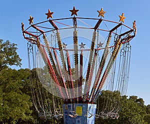 ÃÂ¡hildren's carousel in an amusement park. Empty old fashioned carrousel.